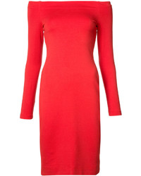 rotes schulterfreies Kleid von L'Agence