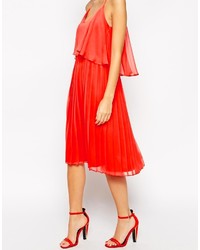 rotes schwingendes Kleid von Asos
