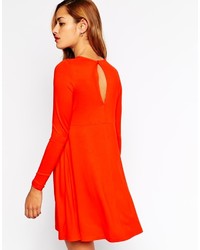 rotes schwingendes Kleid von Asos