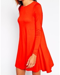 rotes schwingendes Kleid von Asos