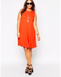 rotes schwingendes Kleid von Asos