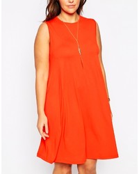 rotes schwingendes Kleid von Asos