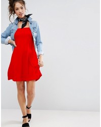 rotes schwingendes Kleid von Asos