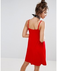 rotes schwingendes Kleid von Asos