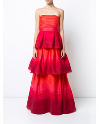 rotes Seide Ballkleid von Carolina Herrera