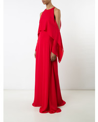 rotes Seide Ballkleid von Rosetta Getty