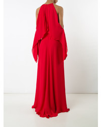 rotes Seide Ballkleid von Rosetta Getty