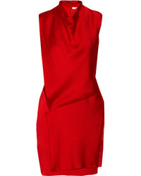 rotes figurbetontes Kleid aus Seide von Helmut Lang