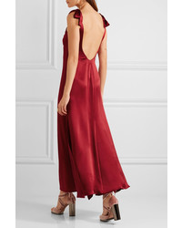 rotes Seide Maxikleid von Reformation