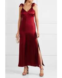 rotes Seide Maxikleid von Reformation