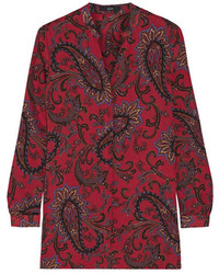 rotes Seidehemd mit Paisley-Muster