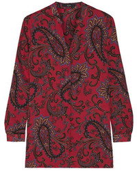 rotes Seidehemd mit Paisley-Muster von Etro