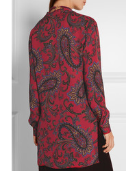 rotes Seidehemd mit Paisley-Muster von Etro