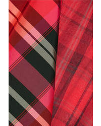 rotes Seidehemd mit Schottenmuster von Joseph
