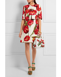 rotes Seidekleid mit Blumenmuster von Dolce & Gabbana