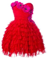 rotes Seidekleid mit Rüschen von Dolce & Gabbana