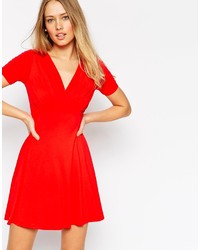 rotes Skaterkleid von Asos