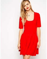 rotes Skaterkleid von Asos