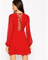 rotes Skaterkleid von Asos