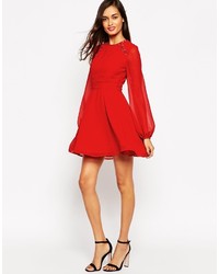 rotes Skaterkleid von Asos