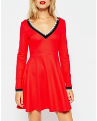 rotes Skaterkleid von Asos