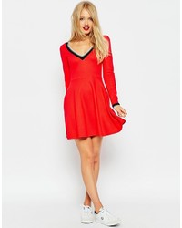 rotes Skaterkleid von Asos