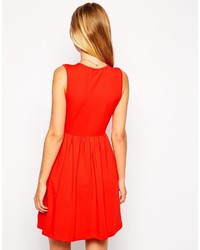 rotes Skaterkleid von Asos