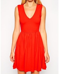 rotes Skaterkleid von Asos