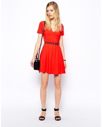 rotes Skaterkleid von Asos