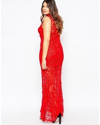 rotes Spitze Ballkleid