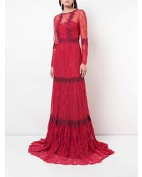 rotes Spitze Ballkleid von Marchesa Notte