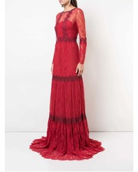 rotes Spitze Ballkleid von Marchesa Notte