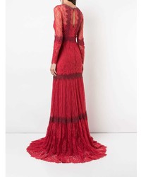 rotes Spitze Ballkleid von Marchesa Notte