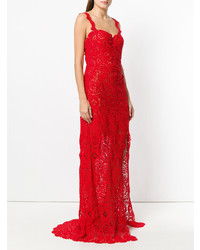 rotes Spitze Ballkleid von Ermanno Scervino