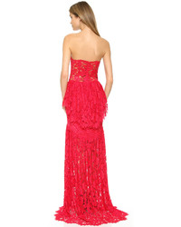 rotes Spitze Ballkleid von Alexis