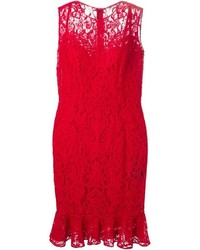 rotes figurbetontes Kleid aus Spitze von Dolce & Gabbana