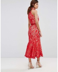 rotes Spitze Maxikleid von Jarlo