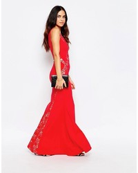 rotes Spitze Maxikleid von Jessica Wright