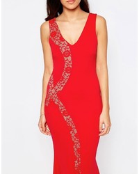 rotes Spitze Maxikleid von Jessica Wright