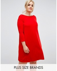 rotes Spitze schwingendes Kleid