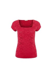 rotes Spitze T-shirt
