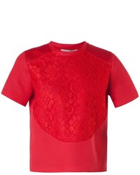 rotes Spitze T-shirt von Christopher Kane