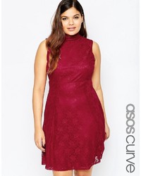 rotes Spitzekleid von Asos