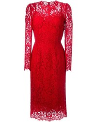 rotes Spitzekleid von Dolce & Gabbana