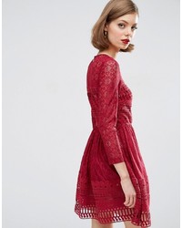 rotes Spitzekleid von Asos