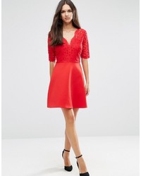 rotes Spitzekleid von Asos