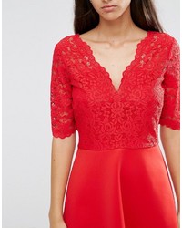 rotes Spitzekleid von Asos