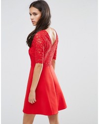 rotes Spitzekleid von Asos