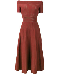 rotes Strick schulterfreies Kleid von Barbara Casasola