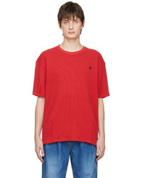 rotes Strick T-Shirt mit einem Rundhalsausschnitt von Ader Error